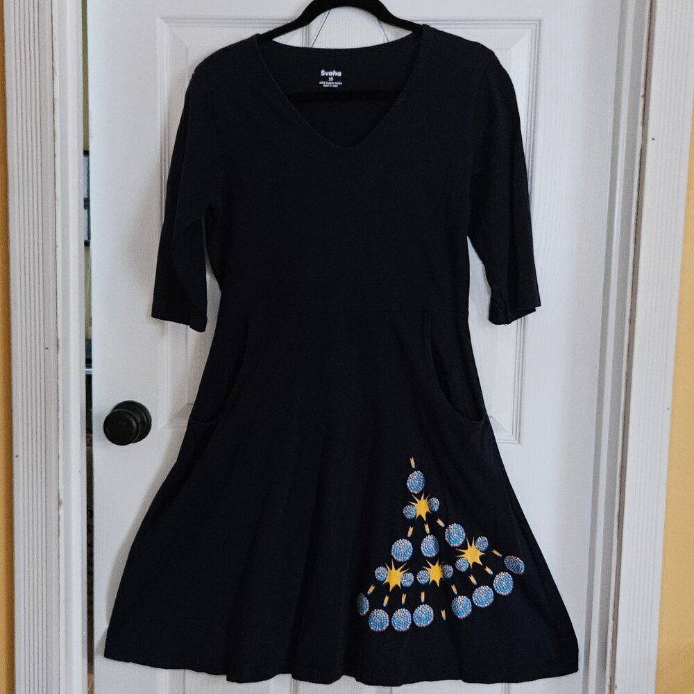 Svaha Blue Fission Fit and Flare Dress Size 10